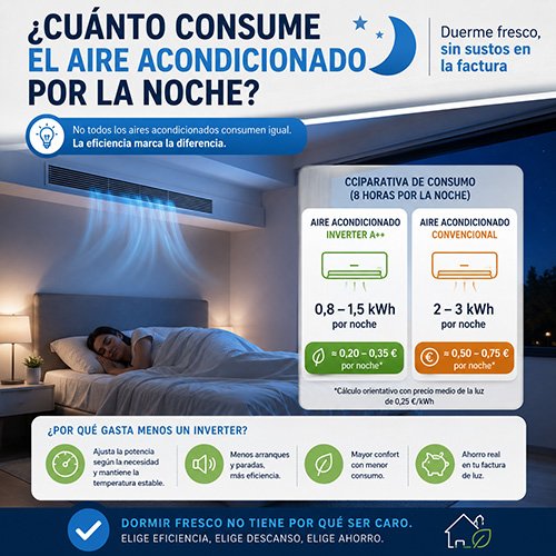 🌙 ¿Cuánto consume un aire acondicionado por conductos? Mitos y realidad ❄️